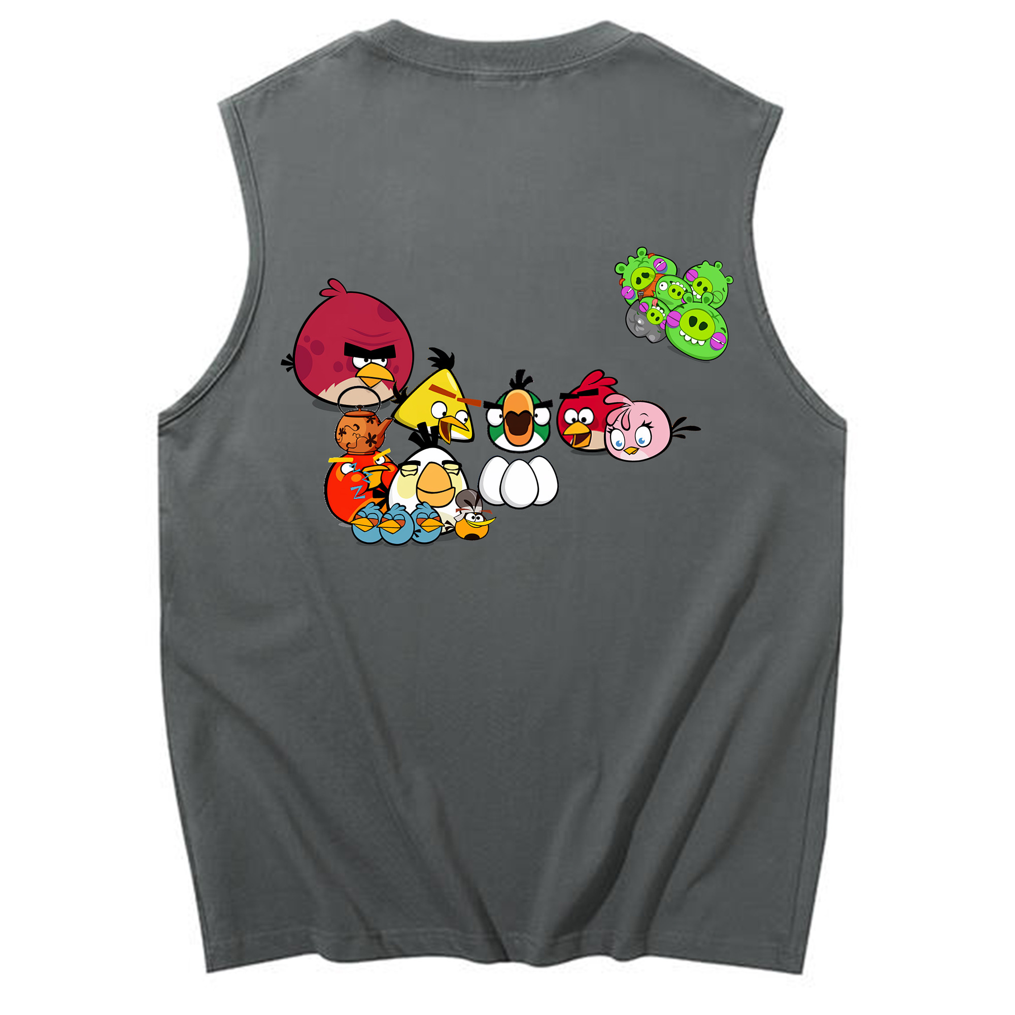 （画像用） Angry Birds アングリーバード コットン100％タンクトップ（背面プリント）